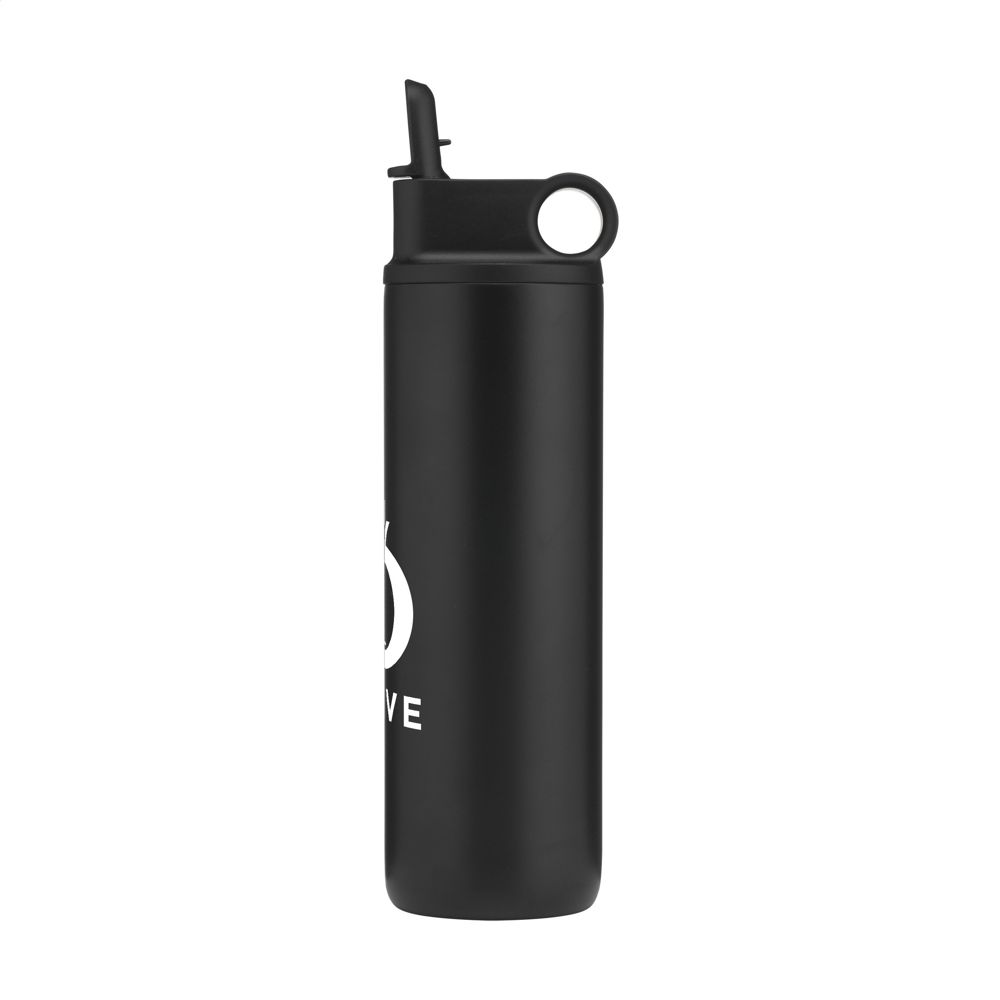 Bonny RCS Recycled Steel Sportflask 800 ml drinkfles - met logo of onbedrukt bestellen - Zwart
