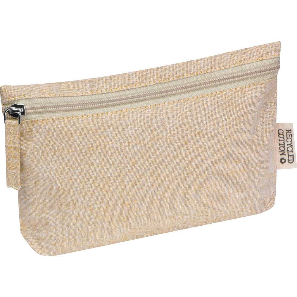 Katoenen tasje met rits - met logo of onbedrukt bestellen - Beige