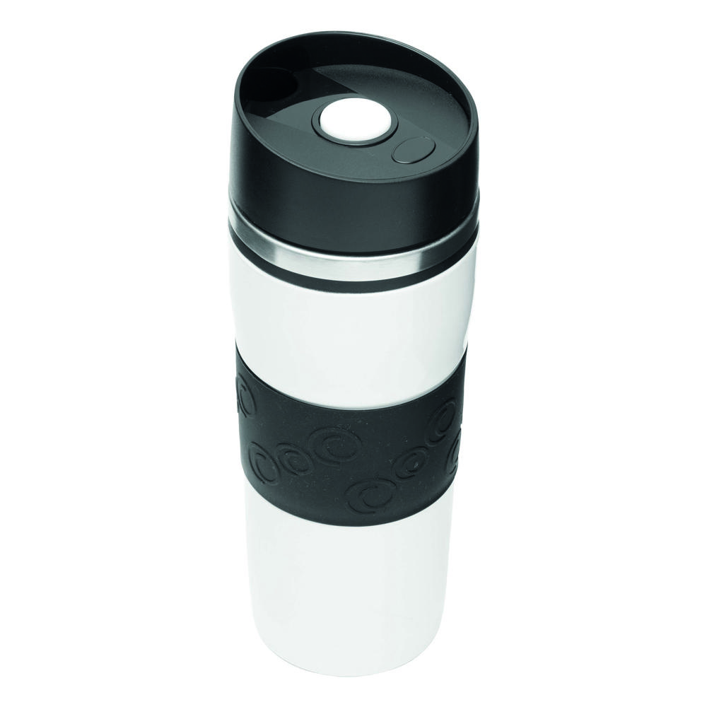 ARABICA - Dubbelwandige isoleerbeker - voor bedrijven en relatiegeschenken - wit, zwart