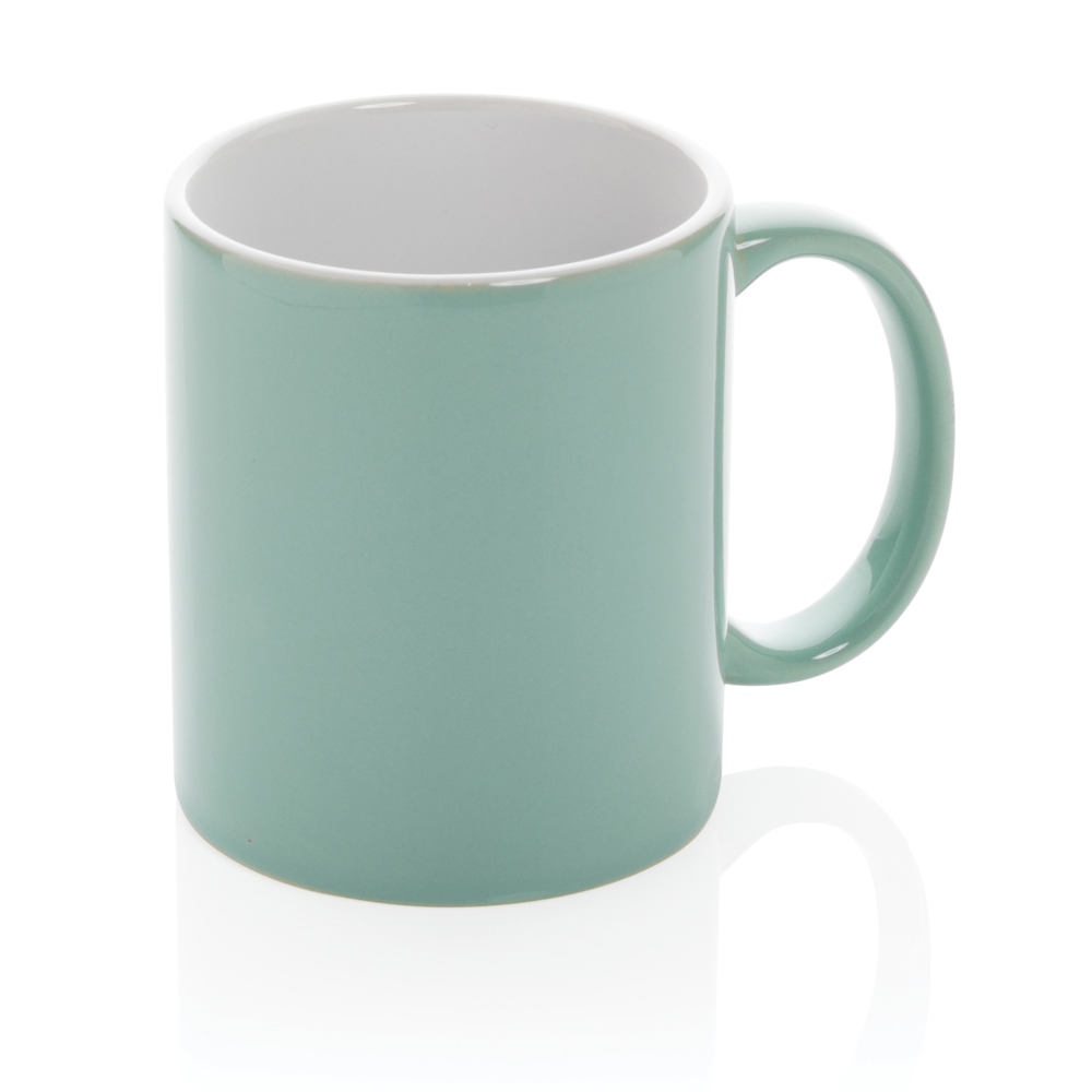 Keramische classic mok 350 ml - met logo of onbedrukt bestellen - groen (± PMS 5507C)