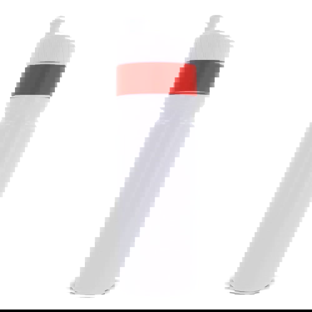 Sport bidon met rand 750ml - voor bedrijven en relatiegeschenken - Wit / Rood