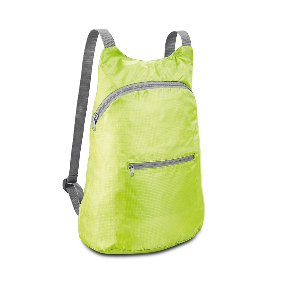 BARCELONA. 210D ripstop polyester opvouwbare rugzak - met logo of onbedrukt bestellen - Licht groen