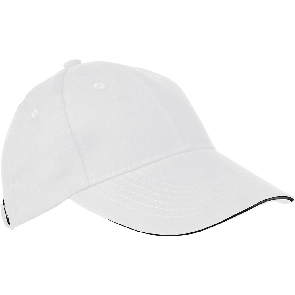 6-panel sandwich katoenen baseballcap - kopen of bedrukken - Wit