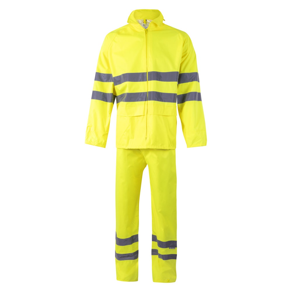 VL VENUS. Regenpak (130g/m²) van polyester (100%) met PU-coating - bedrukt of onbedrukt verkrijgbaar - Hexachrome geel