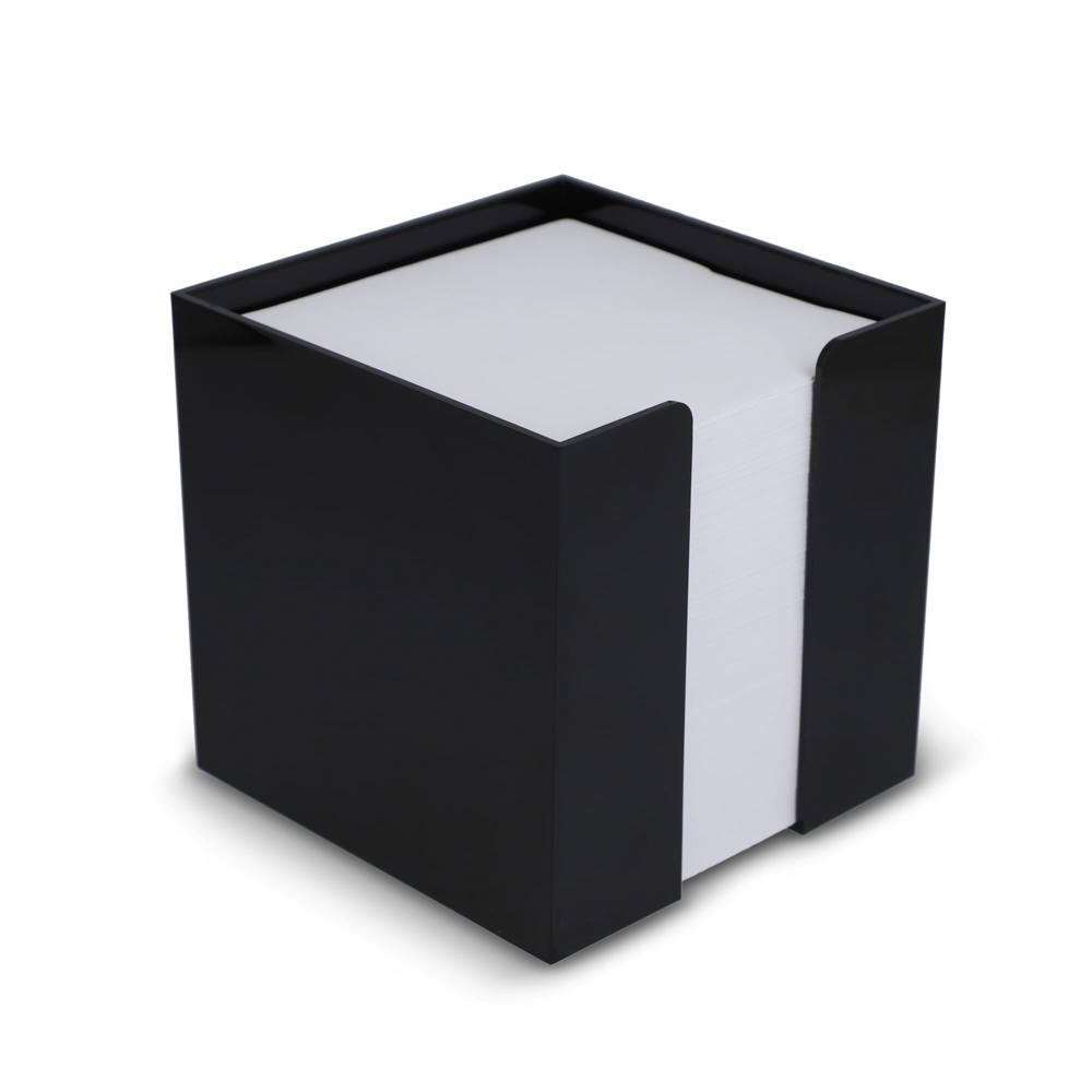 Kubushouder wit papier 10x10x10cm - met logo of onbedrukt bestellen - Zwart