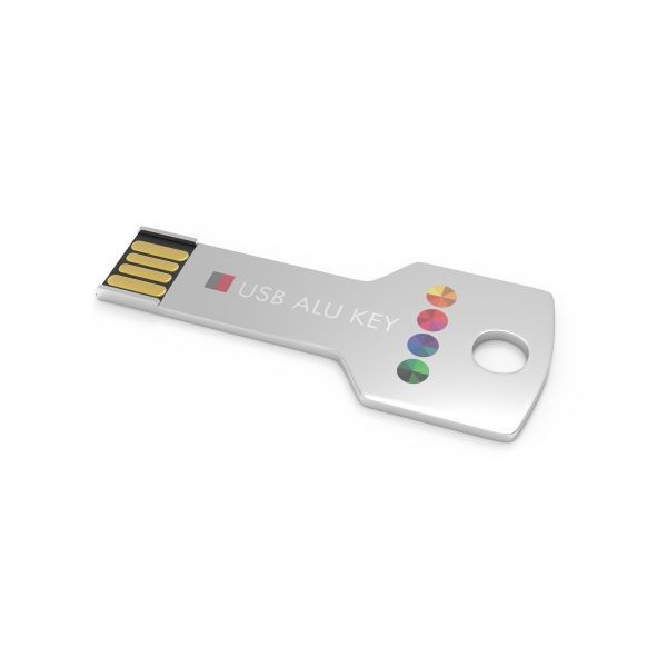 USB Stick Alu Key- Zilver- 4GB 2.0