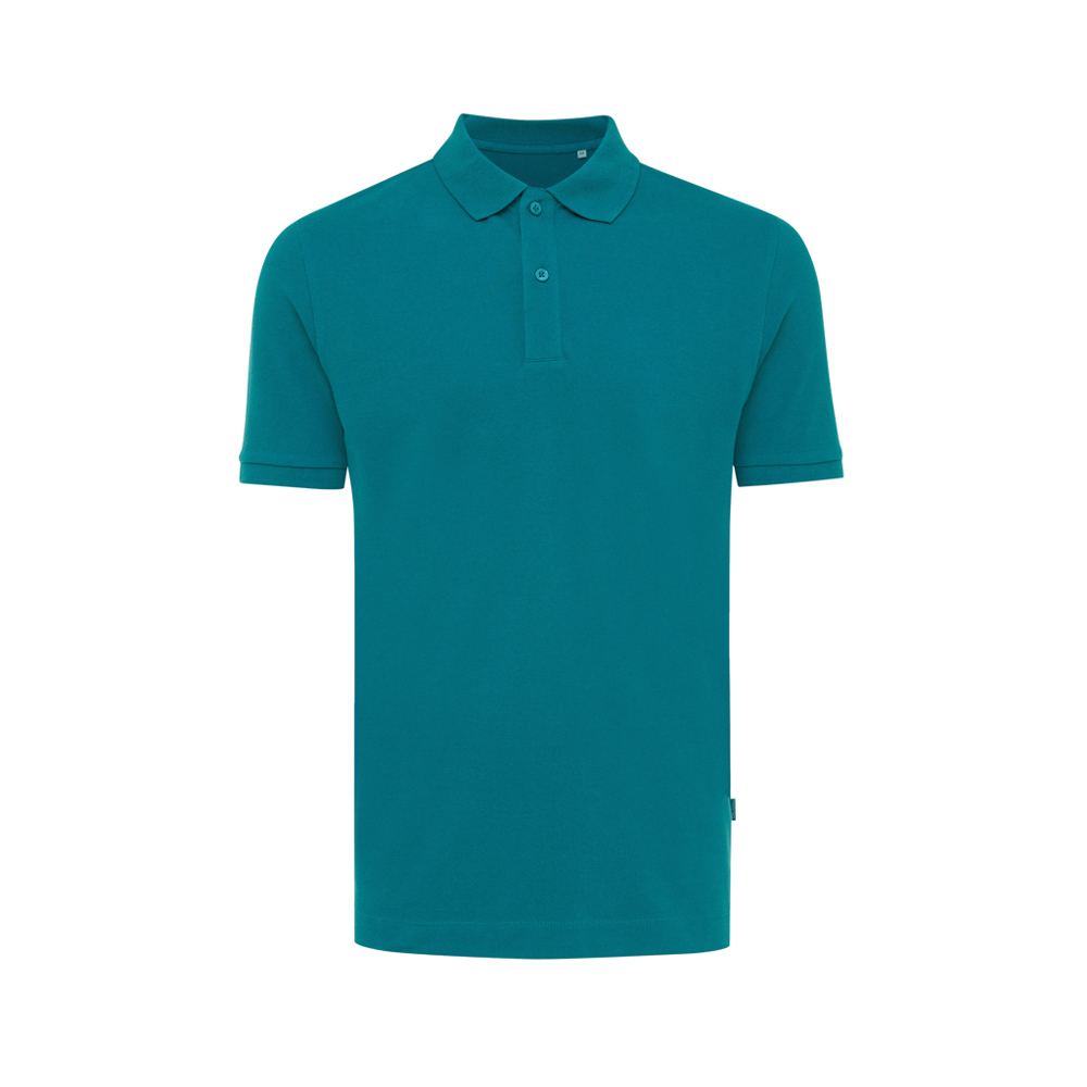 IQONIQ Yosemite gerecycled katoen pique polo - met logo of onbedrukt bestellen - verdigris (± PMS 18-4834TCX)