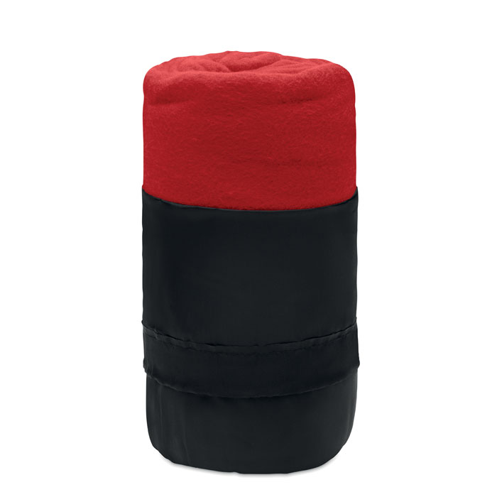 MUSALA RPET - RPET fleece reisdeken - voor bedrijven en relatiegeschenken - Rood