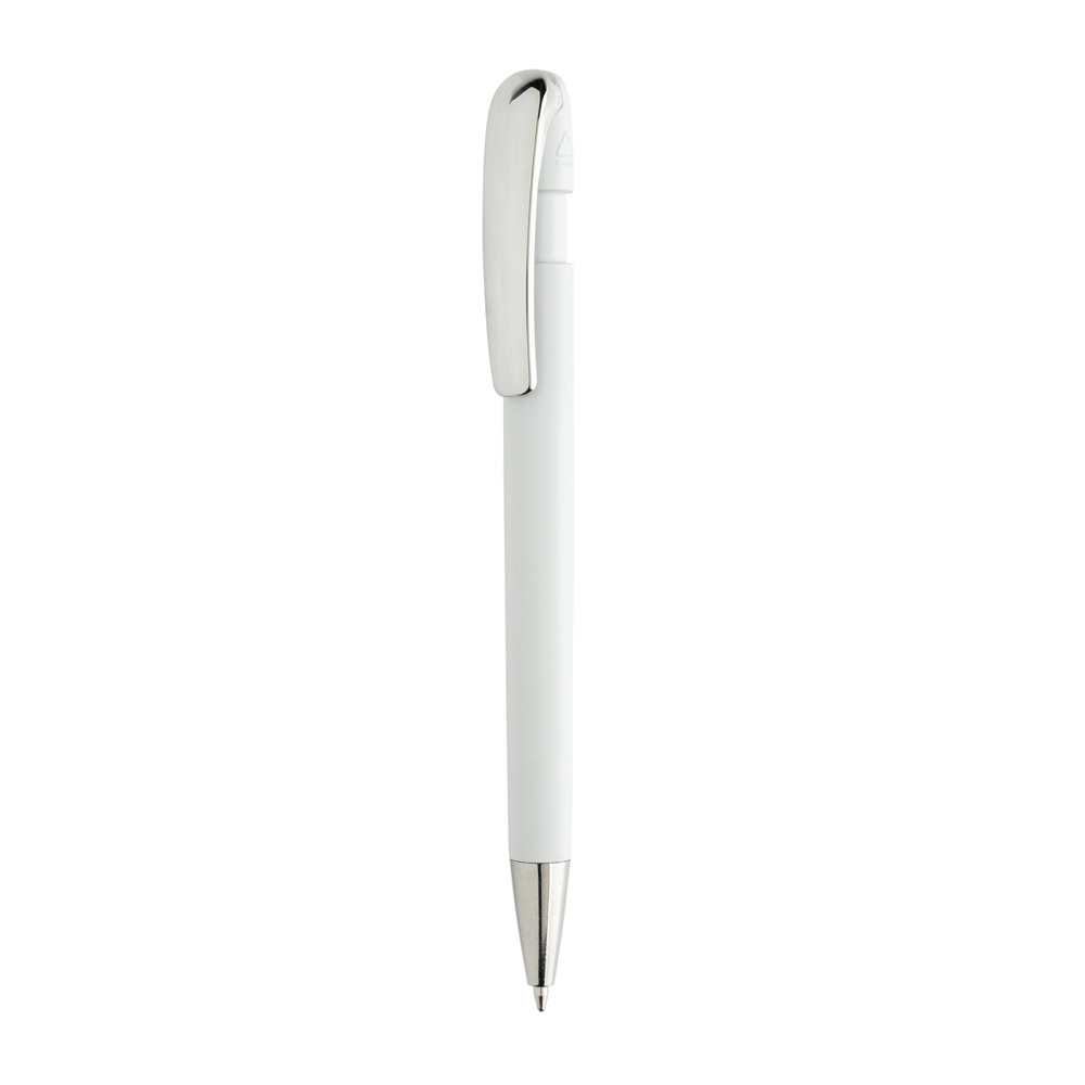 Glide GRS gecertificeerde R-ABS Pen met metalen clip - kopen of bedrukken - wit (± PMS White)