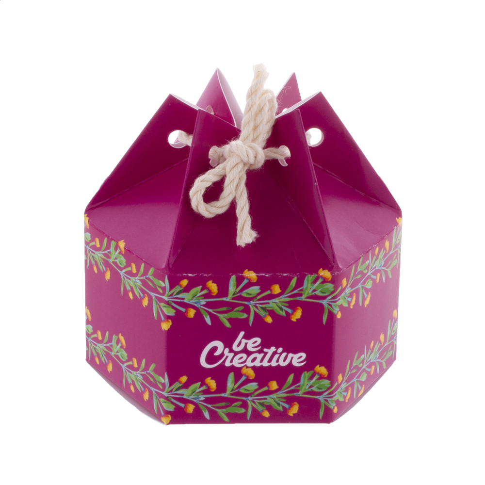 CreaBox HexaCord S - zeshoekige geschenkdoos - bedrukt of onbedrukt verkrijgbaar