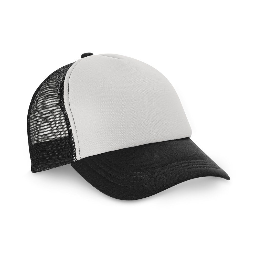 NICOLA. Polyester en mesh pet (150 g/m²) - met logo of onbedrukt bestellen - Zwart