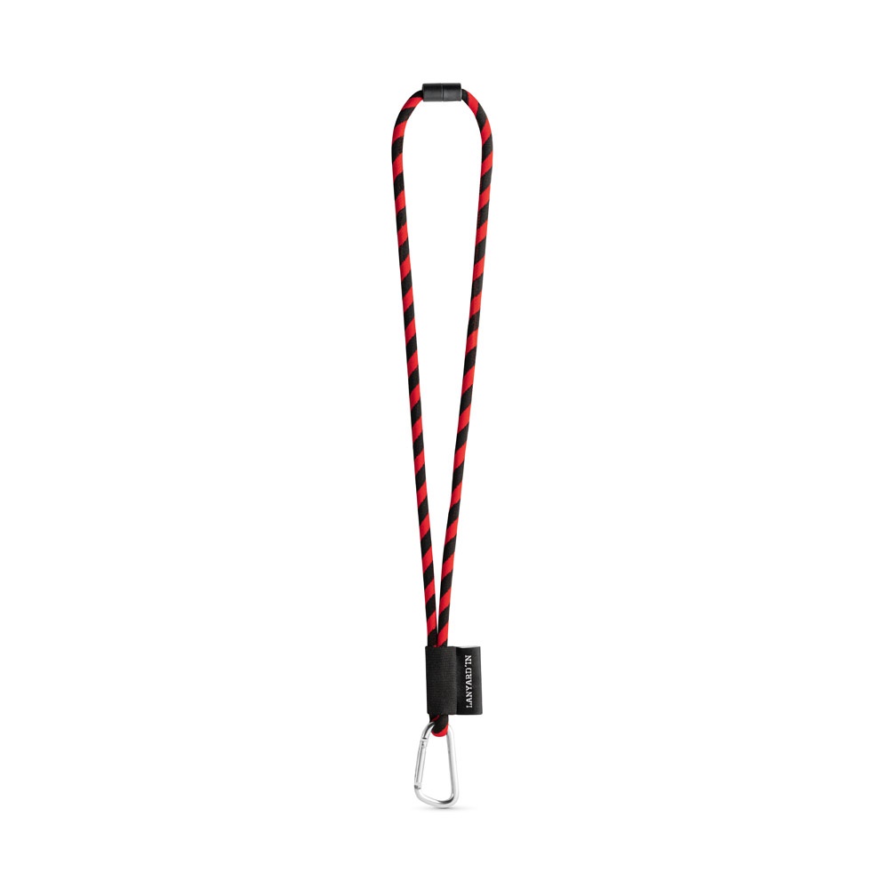 75089. Lanyard Tube Long Set II. Standaard modellen - voor bedrijven en relatiegeschenken - Zwart, Rood