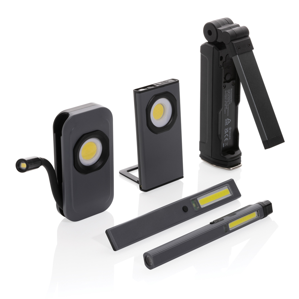Gear X RCS rPlastic USB-oplaadbare werklamp met extensie - bedrukt of onbedrukt verkrijgbaar