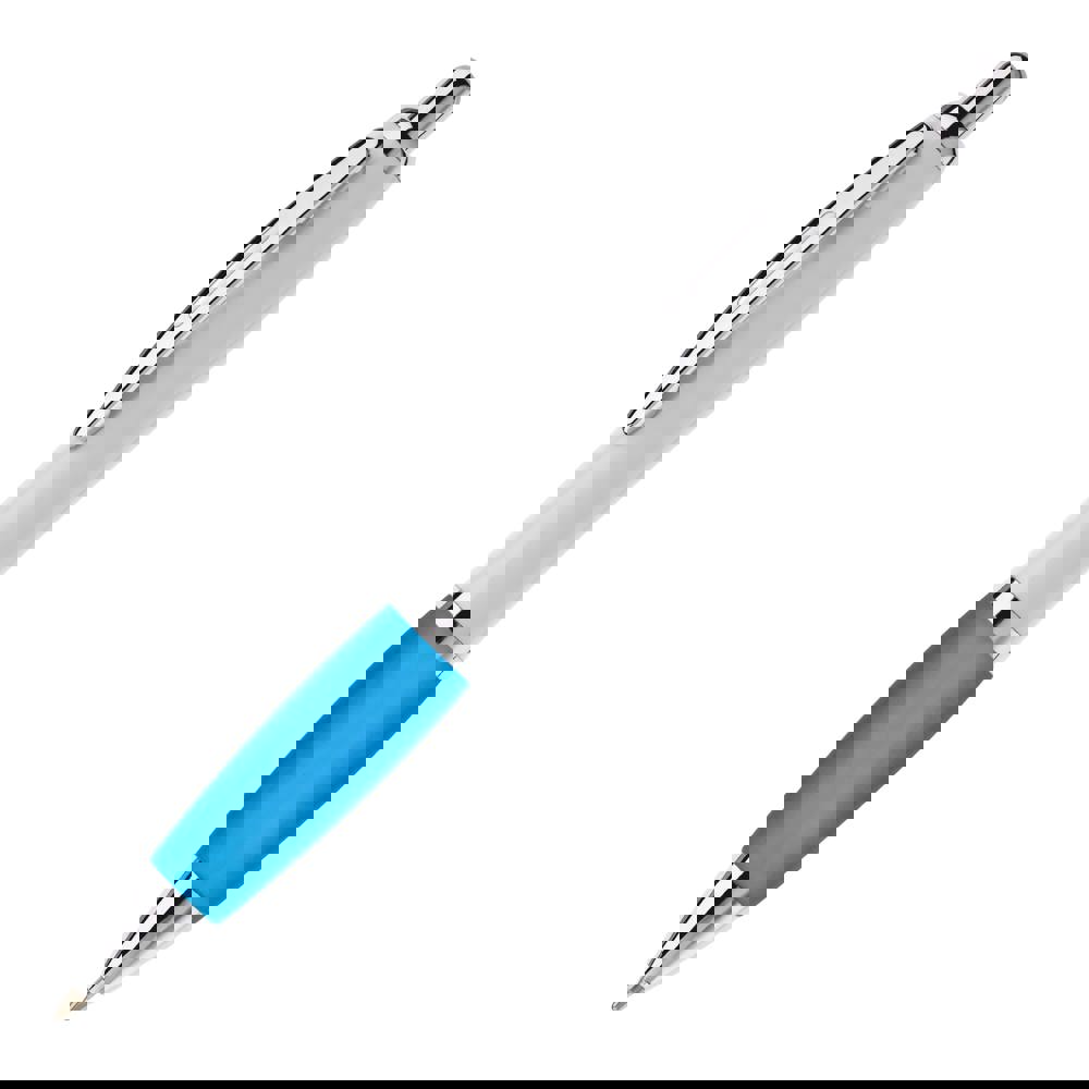 Balpen Hawaï hardcolour - kopen of bedrukken - Wit / Lichtblauw