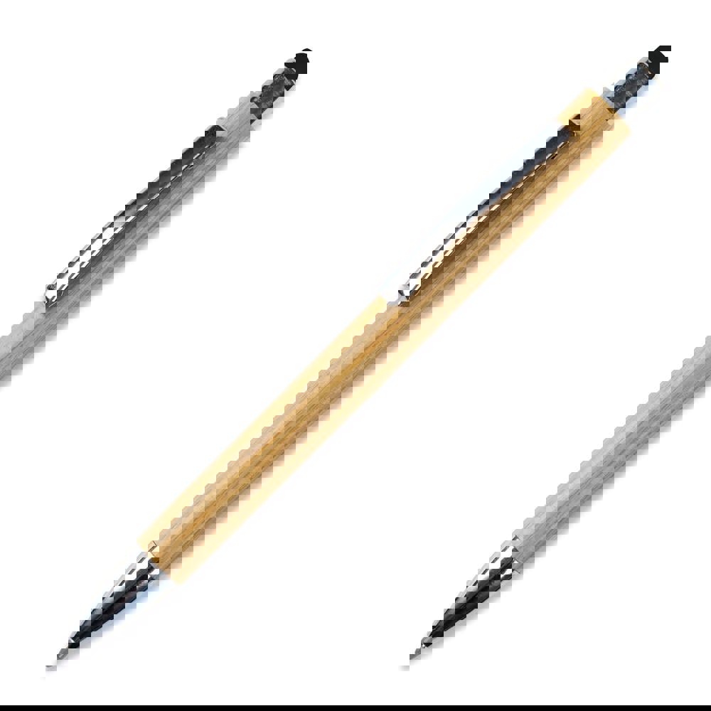 Balpen New York bamboe met stylus - voor bedrijven en relatiegeschenken - Zwart