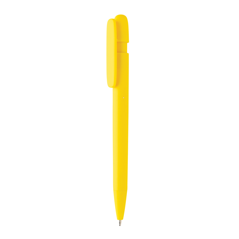 Devin GRS-gecertificeerde RABS-pen - met logo of onbedrukt bestellen - geel (± PMS Yellow C)