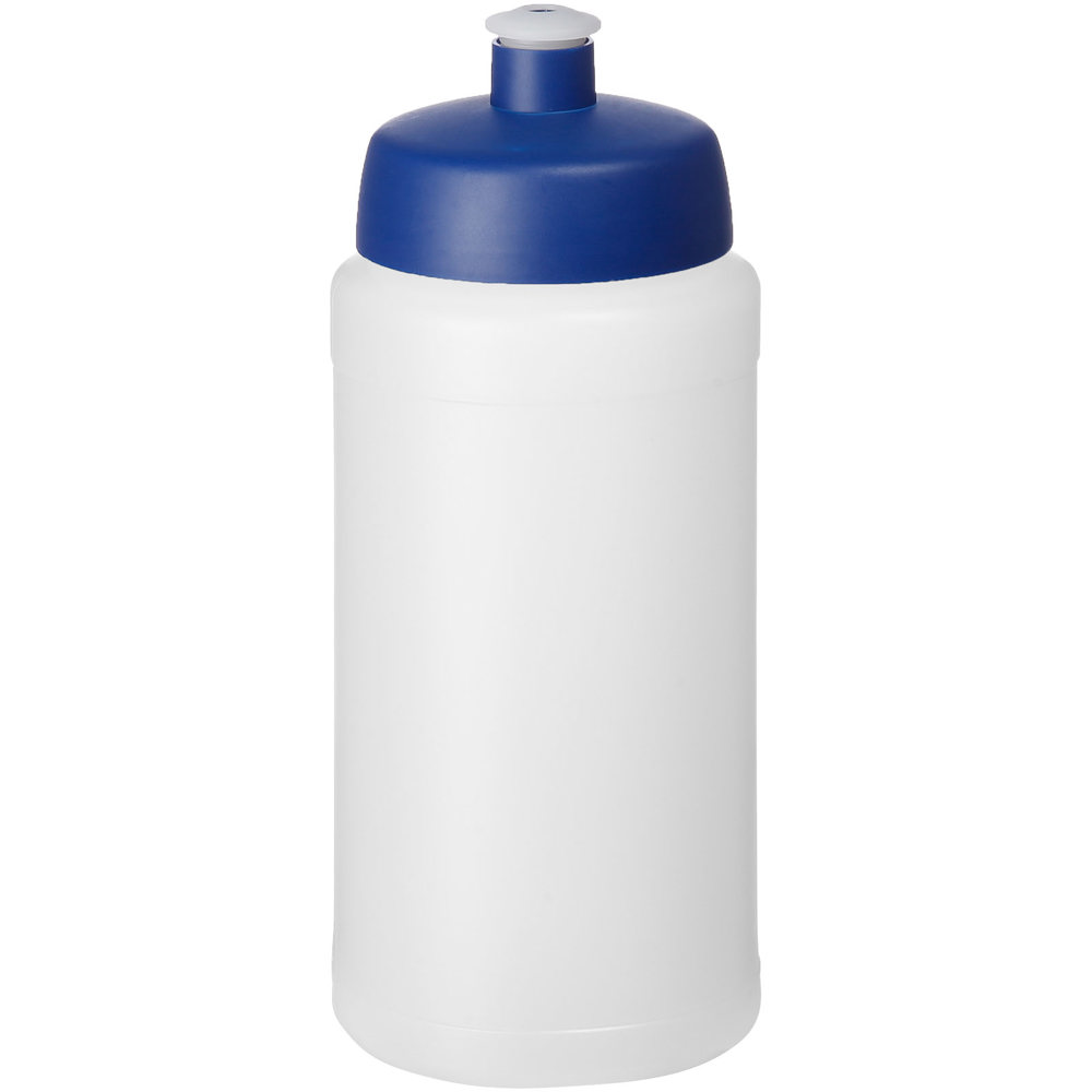 Baseline® Plus 500 ml drinkfles met sportdeksel - met logo of onbedrukt bestellen - Transparent, Blauw