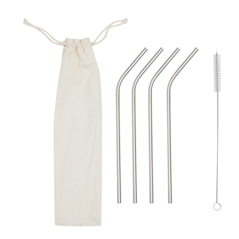 DRINK HAPPY - RVS-rietjes-set - met logo of onbedrukt bestellen