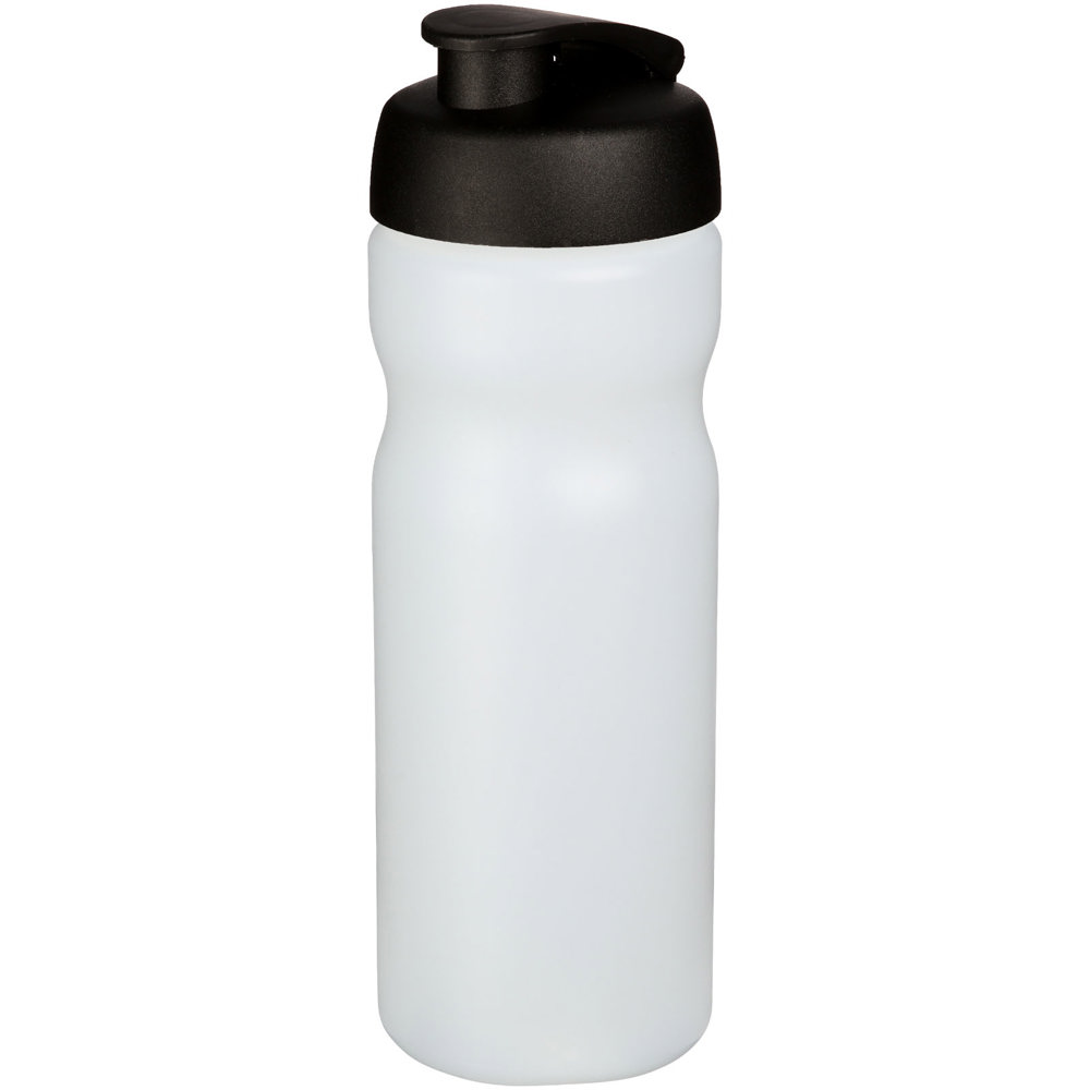 Baseline® Plus 650 ml sportfles met kanteldeksel - met logo of onbedrukt bestellen - Transparent, Zwart