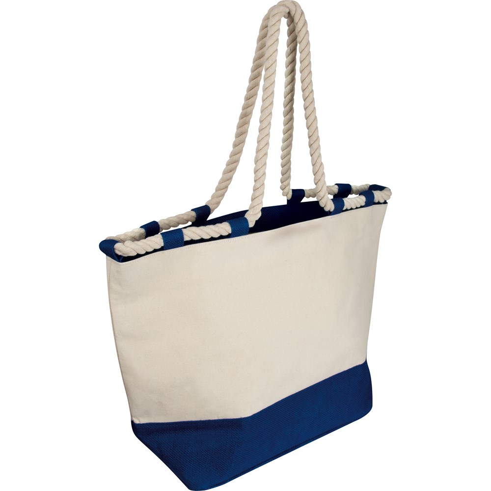 Strandtas met koord - voor bedrijven en relatiegeschenken - donkerblauw