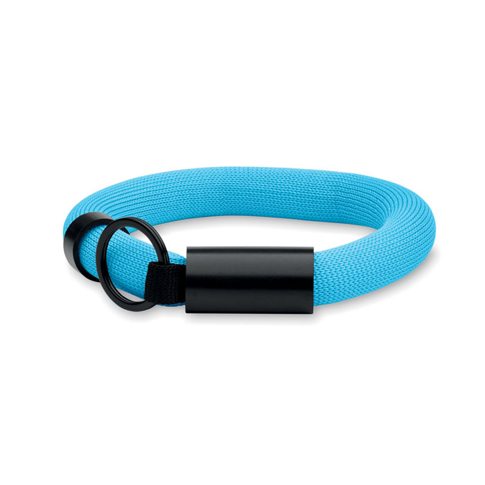 POLLY - Drijvende sleutelhanger polsban - met logo of onbedrukt bestellen - Turquoise