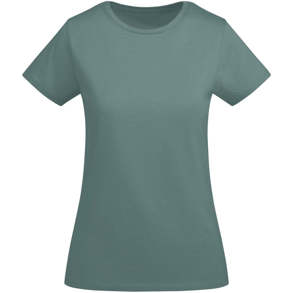 Breda biologisch katoenen dames T-shirt met korte mouwen - met logo of onbedrukt bestellen - Kalm blauw