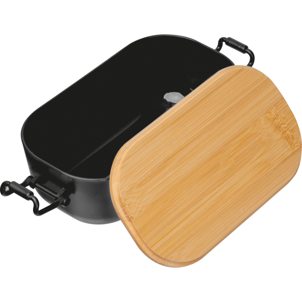 Lunchbox met bamboe deksel en clipsluiting