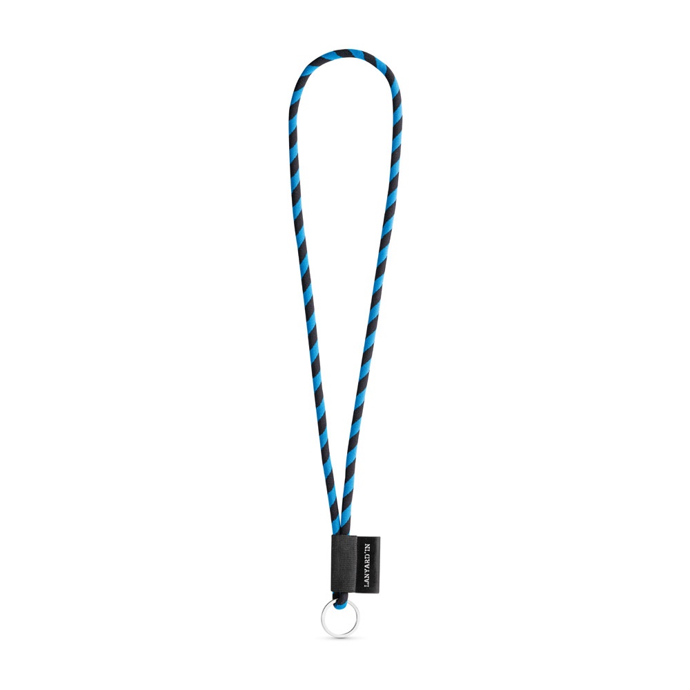 75093. Lanyard Tube Long Set I. Standaard modellen - voor bedrijven en relatiegeschenken - Zwart, Royal blauw