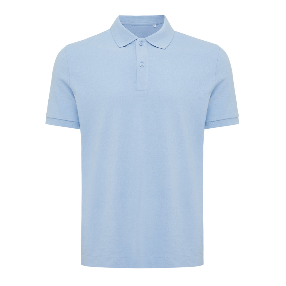 IQONIQ Yosemite gerecycled katoen pique polo - met logo of onbedrukt bestellen - sky blue (± PMS 15-3930 TCX)