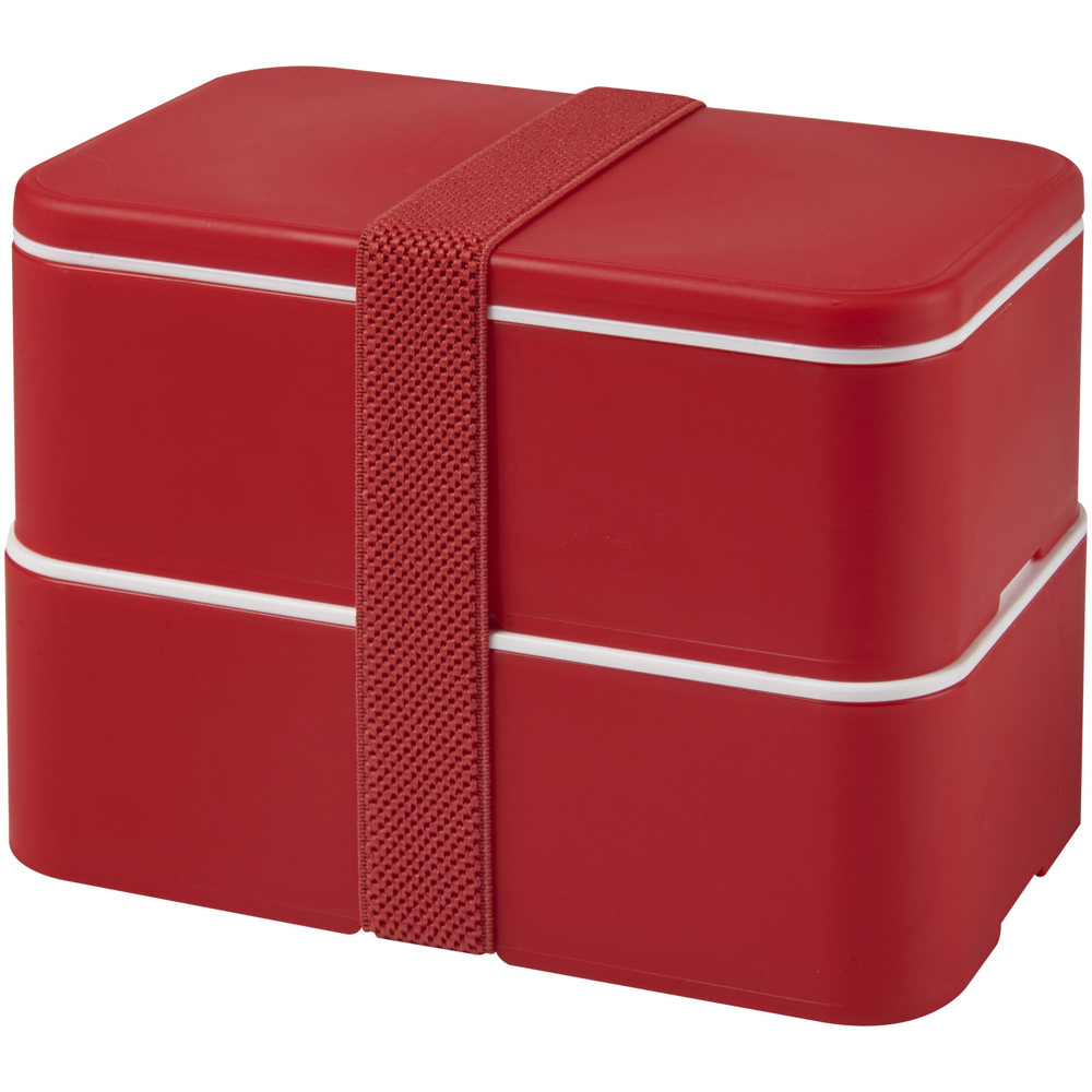 MIYO 700+700 ml dubbellaagse lunchbox - met logo of onbedrukt bestellen - Rood, Rood, Rood