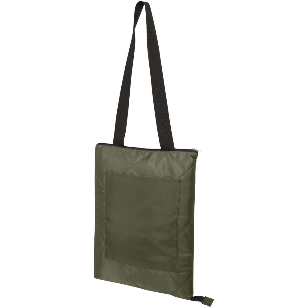 Clary picknickdeken van gerecycled GRS-polyester - met logo of onbedrukt bestellen - Bosgroen