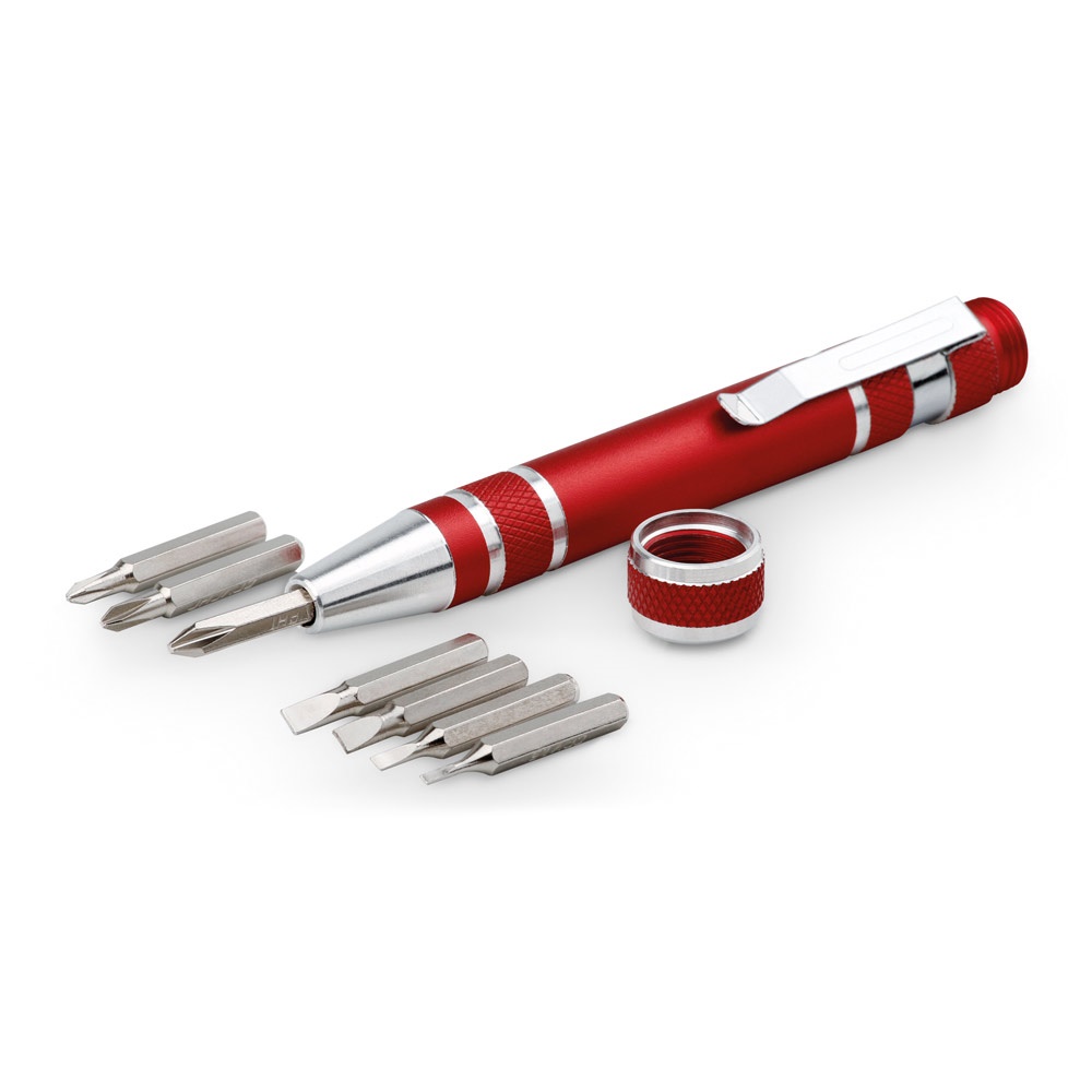 TOOLPEN. Schroevendraaierset in penvorm - kopen of bedrukken - Rood