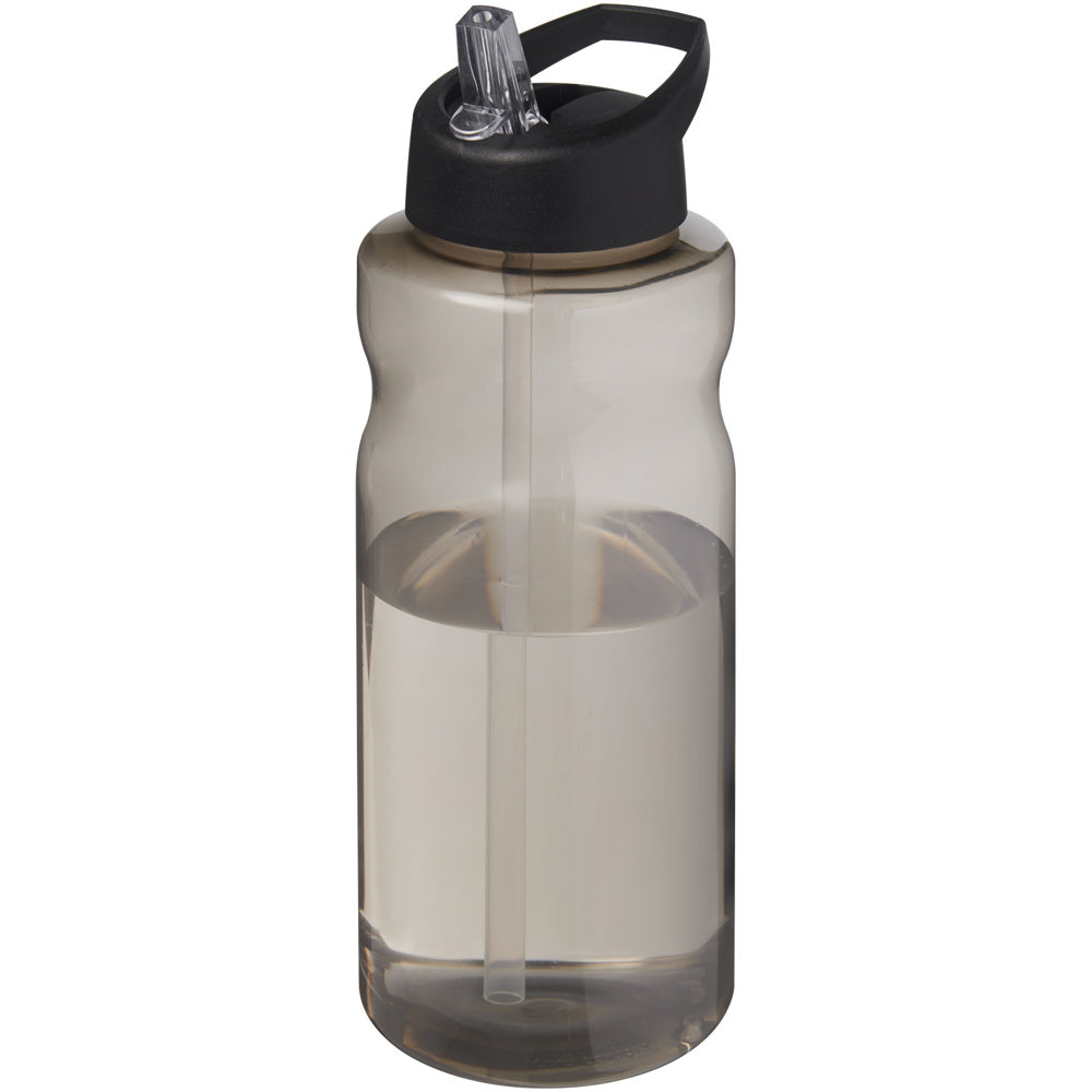 H2O Active® Eco Big Base 1 l drinkfles met tuitdeksel - bedrukt of onbedrukt verkrijgbaar - Houtskool, Zwart