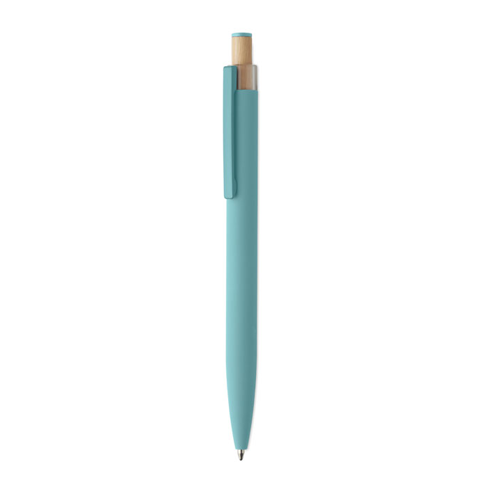 BERGAMO ++ - Gerecyclede aluminium pen - met logo of onbedrukt bestellen - Babyblauw