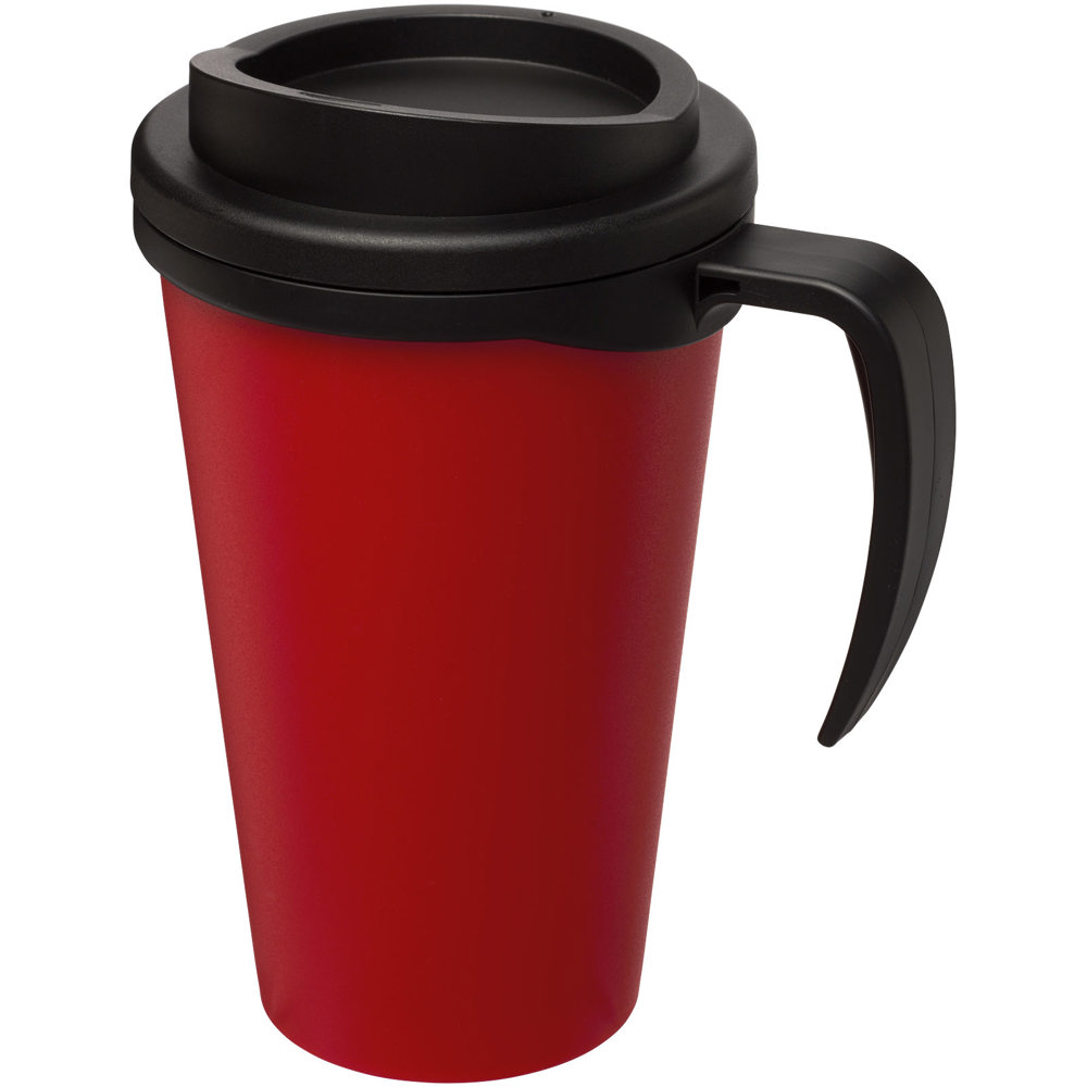 Americano® grande 350 ml geïsoleerde beker - bedrukt of onbedrukt verkrijgbaar - Rood, Zwart