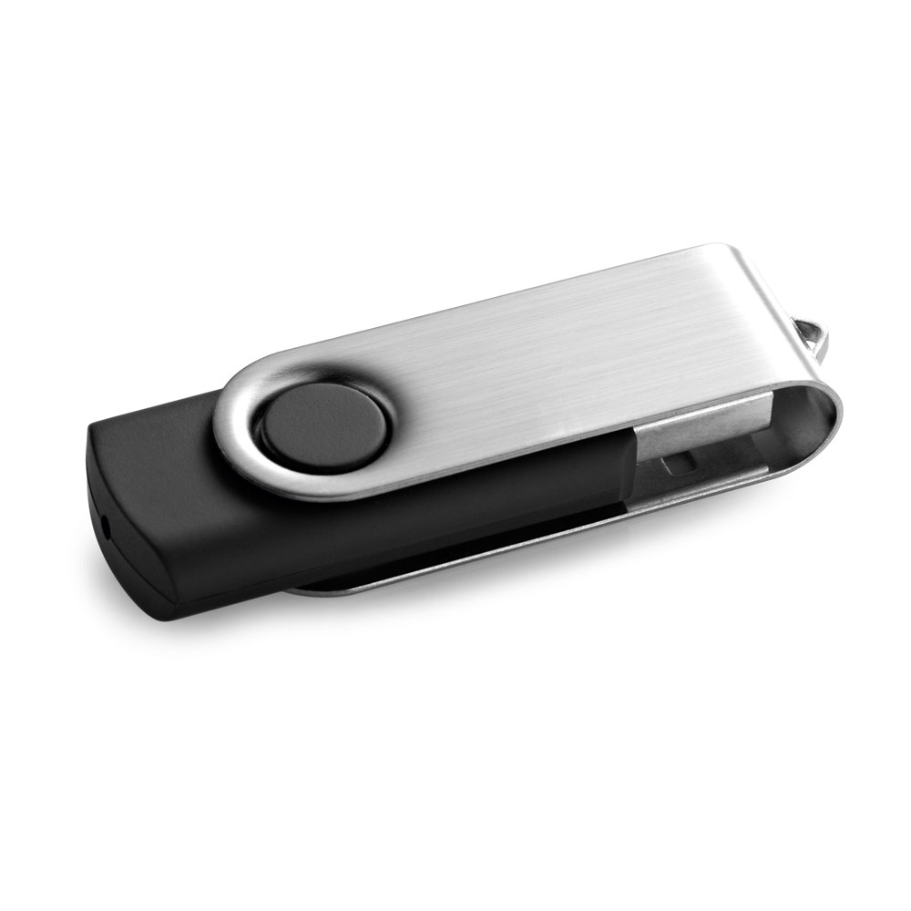 CLAUDIUS 16GB. 16 GB USB-stick met metalen clip - kopen of bedrukken - Zwart