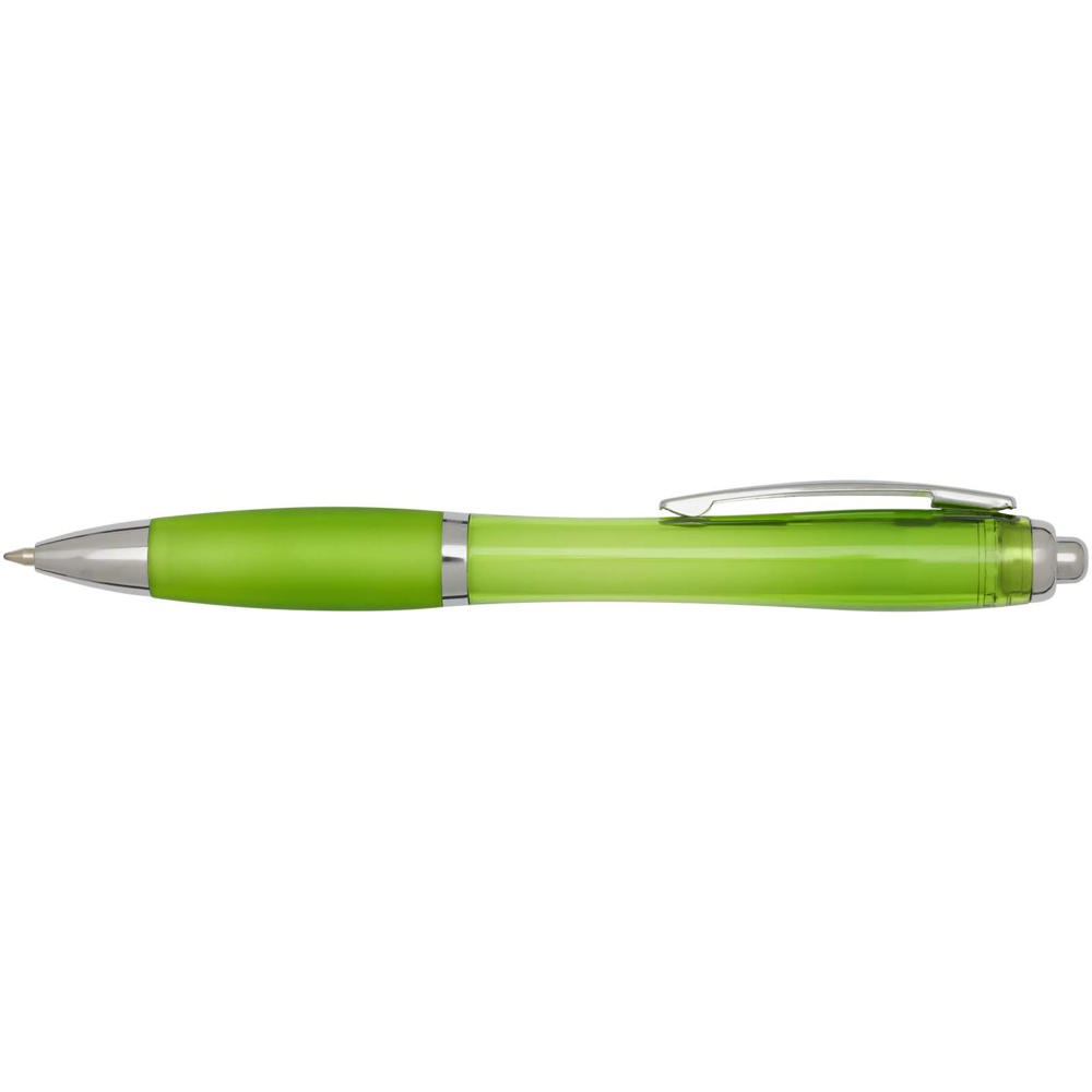 Nash balpen van  RCS gerecycled plastic met gekleurde behuizing en grip (blauwe inkt)