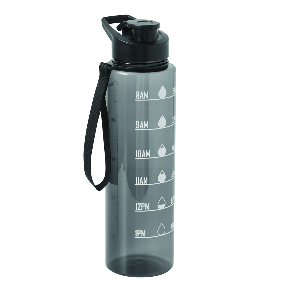 AQUA LEVEL - Sportdrinkfles - voor bedrijven en relatiegeschenken - Zwart