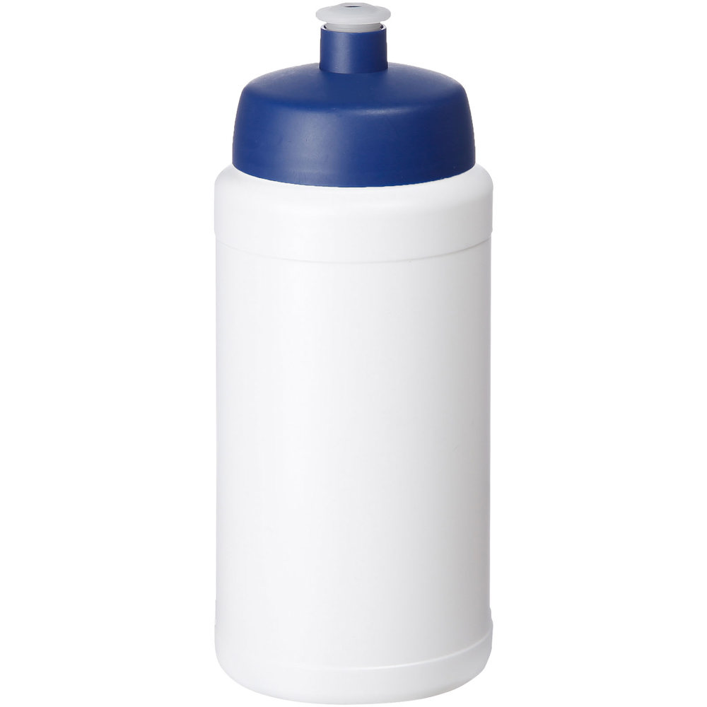 Baseline® Plus 500 ml drinkfles met sportdeksel - met logo of onbedrukt bestellen - Wit, Blauw