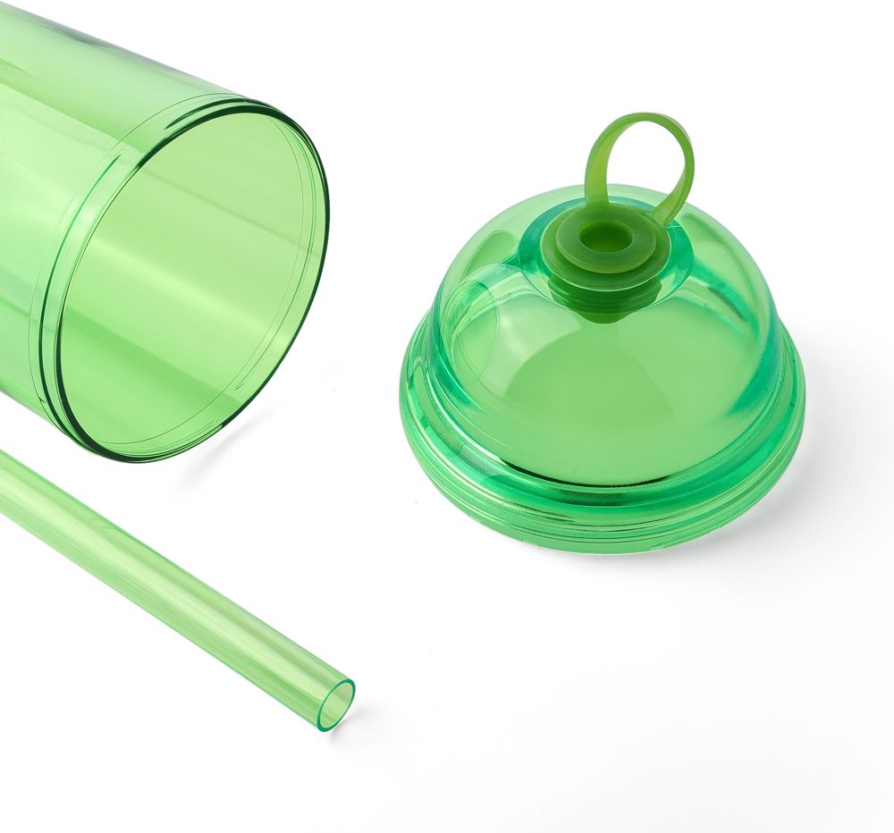 rPet Drinkbeker met rietje Glow 500 ml