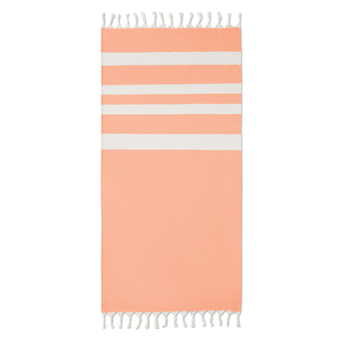 AGOURA - Hammam handdoek 140 gr/m² - met logo of onbedrukt bestellen - Oranje