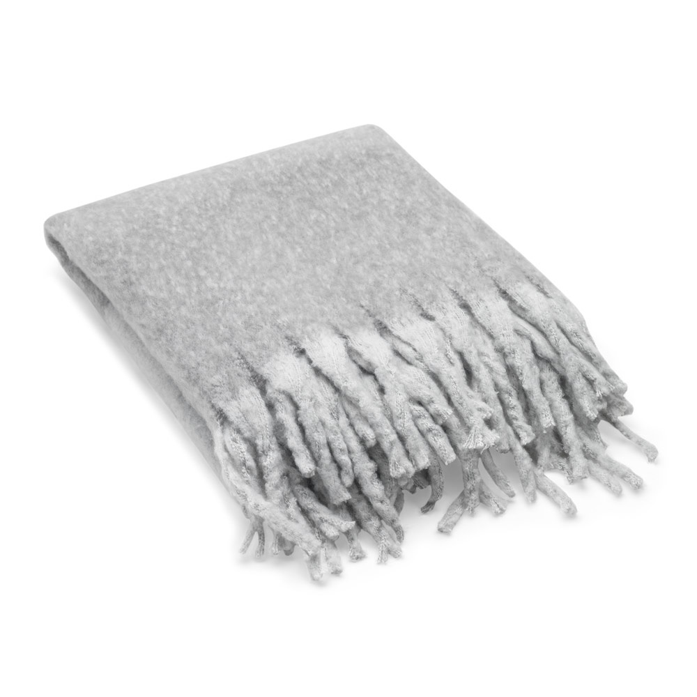 COMFY. Deken van gerecycled polyester (100% rPET) (300 g/m²), met mohair-gevoel - bedrukt of onbedrukt - grijs