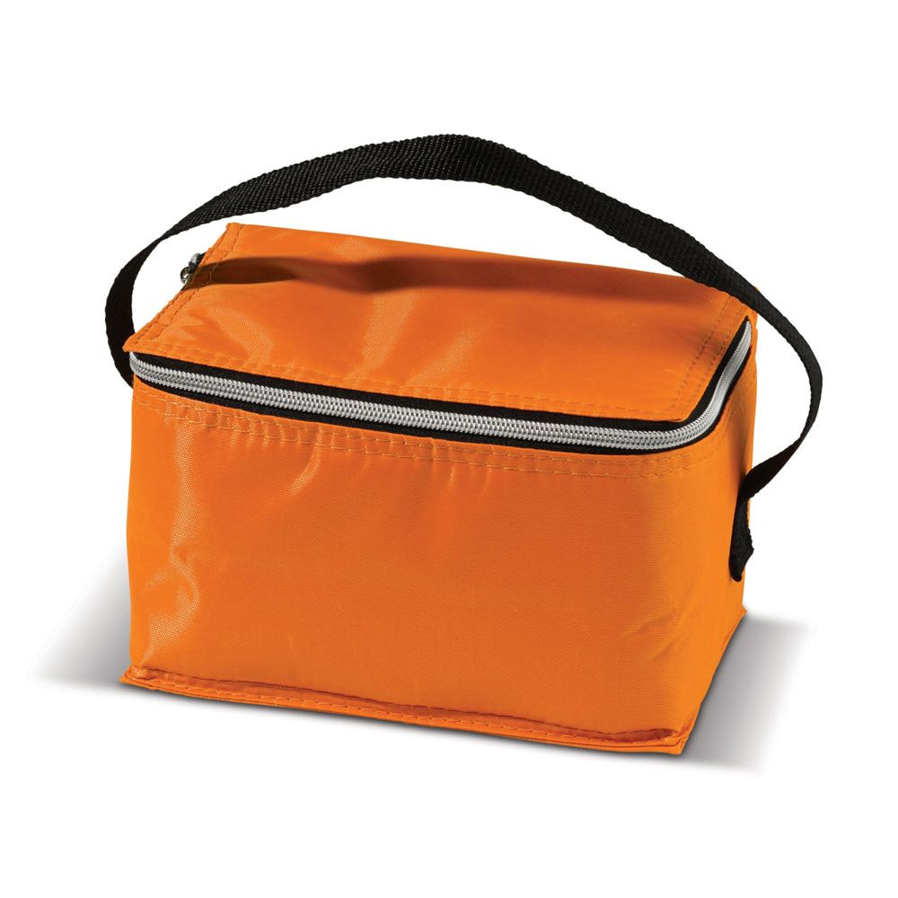 Koeltas met rits klein 20 x 12.5 x 13 cm - bedrukt of onbedrukt verkrijgbaar - oranje