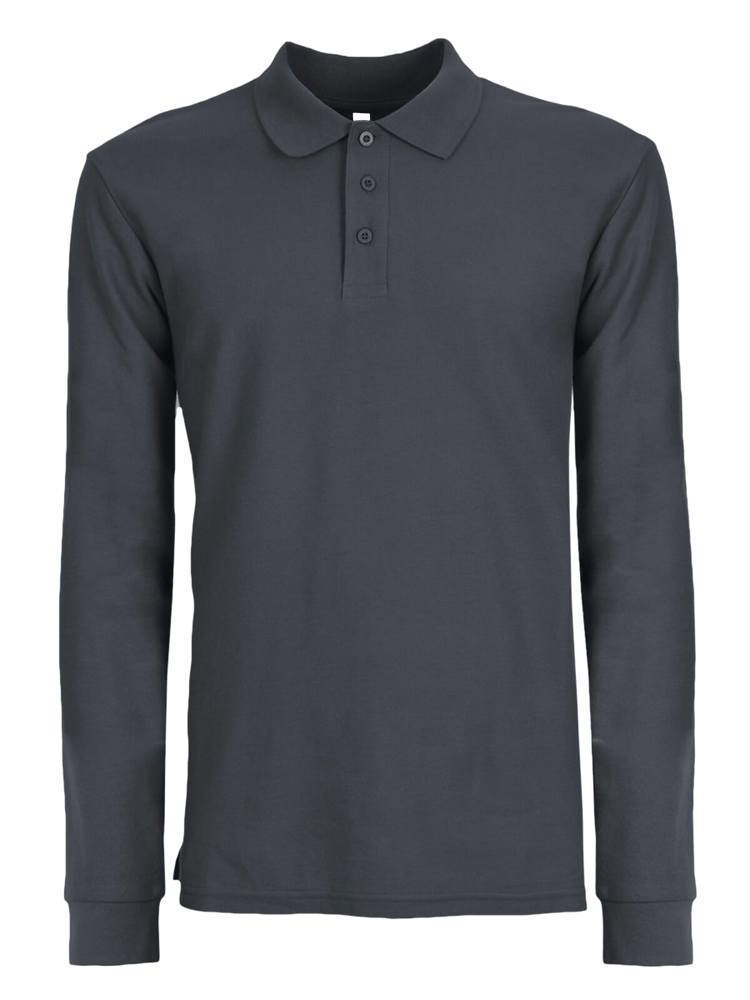 BS Evolution long sleeve polo, 180 gr/m² - voor bedrijven en relatiegeschenken - Donkergrijs (PMS 7540C)