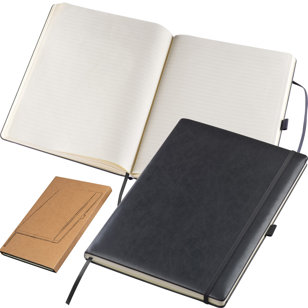 A4 notitieboek met gelinieerd papier en elastiek - voor bedrijven en relatiegeschenken