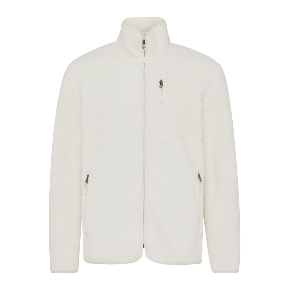 IQONIQ Diran gerecycled polyester pile-fleece jas - voor bedrijven en relatiegeschenken - naturel (± PMS 11-0701 TCX)