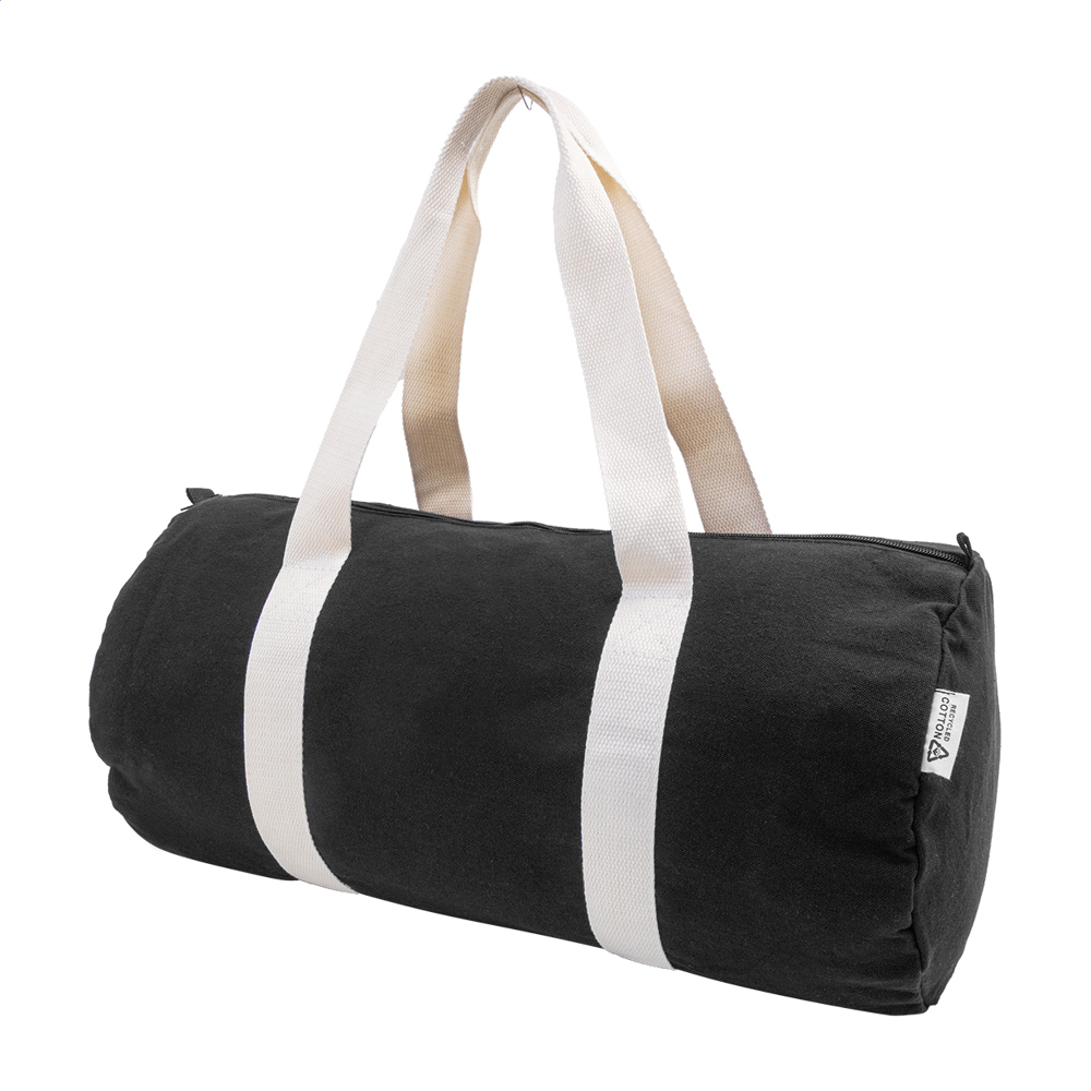 Rekan Duff - sporttas van gerecycled canvas - met logo of onbedrukt bestellen - Zwart