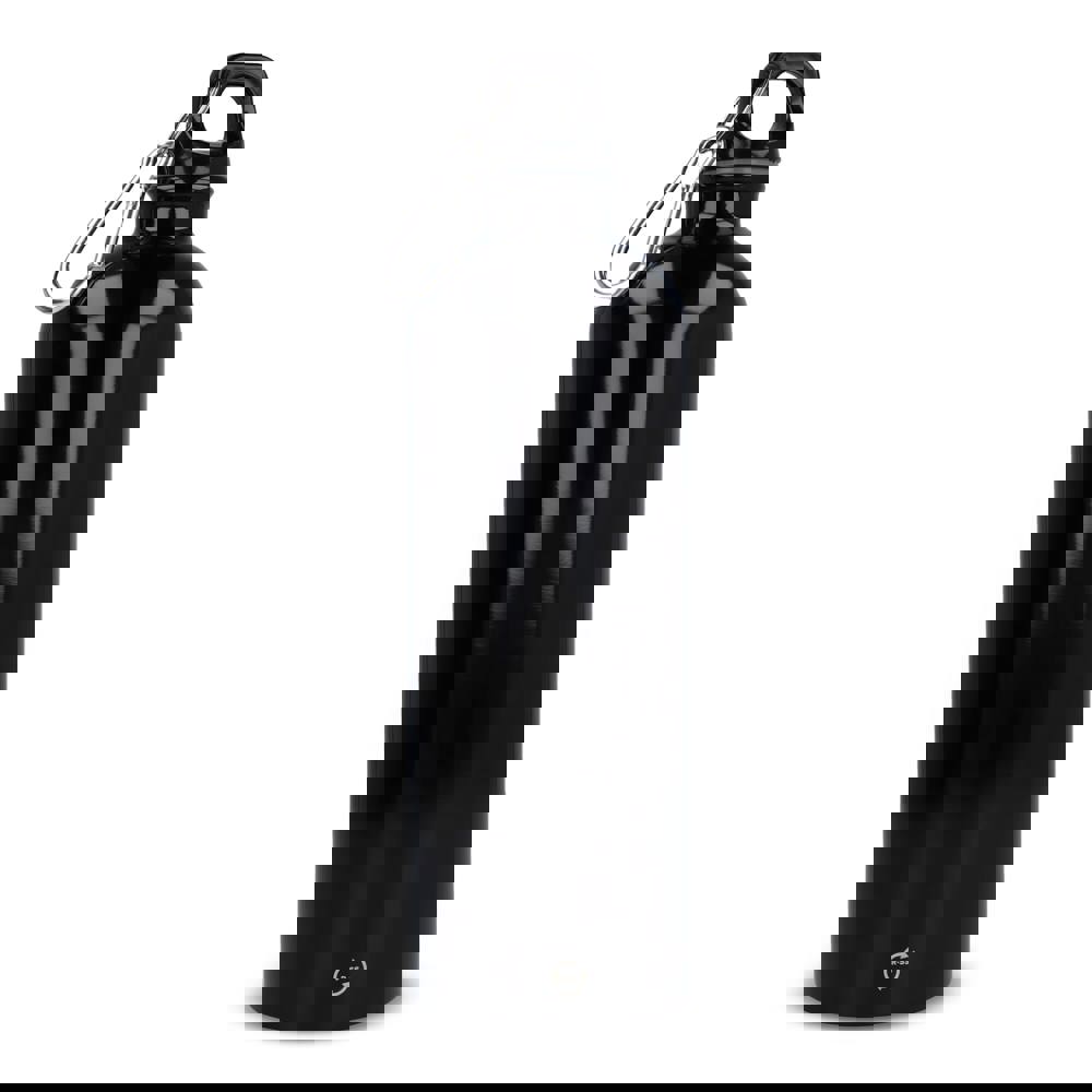 R-SS enkelwandige fles met karabijnhaak 750ml - kopen of bedrukken - Zwart