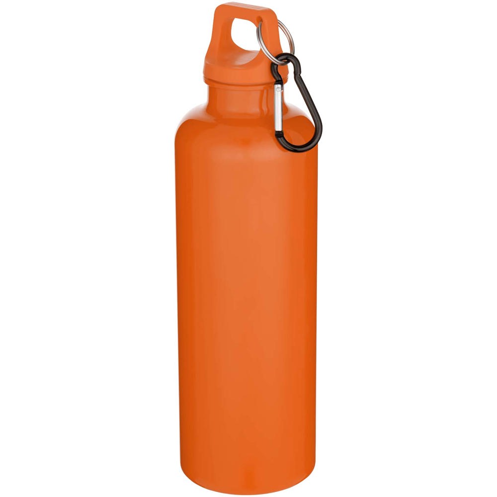 Oregon 750 ml effen RCS gerecycleerde plastic drinkfles met karabijnhaak - met logo of onbedrukt bestellen - oranje