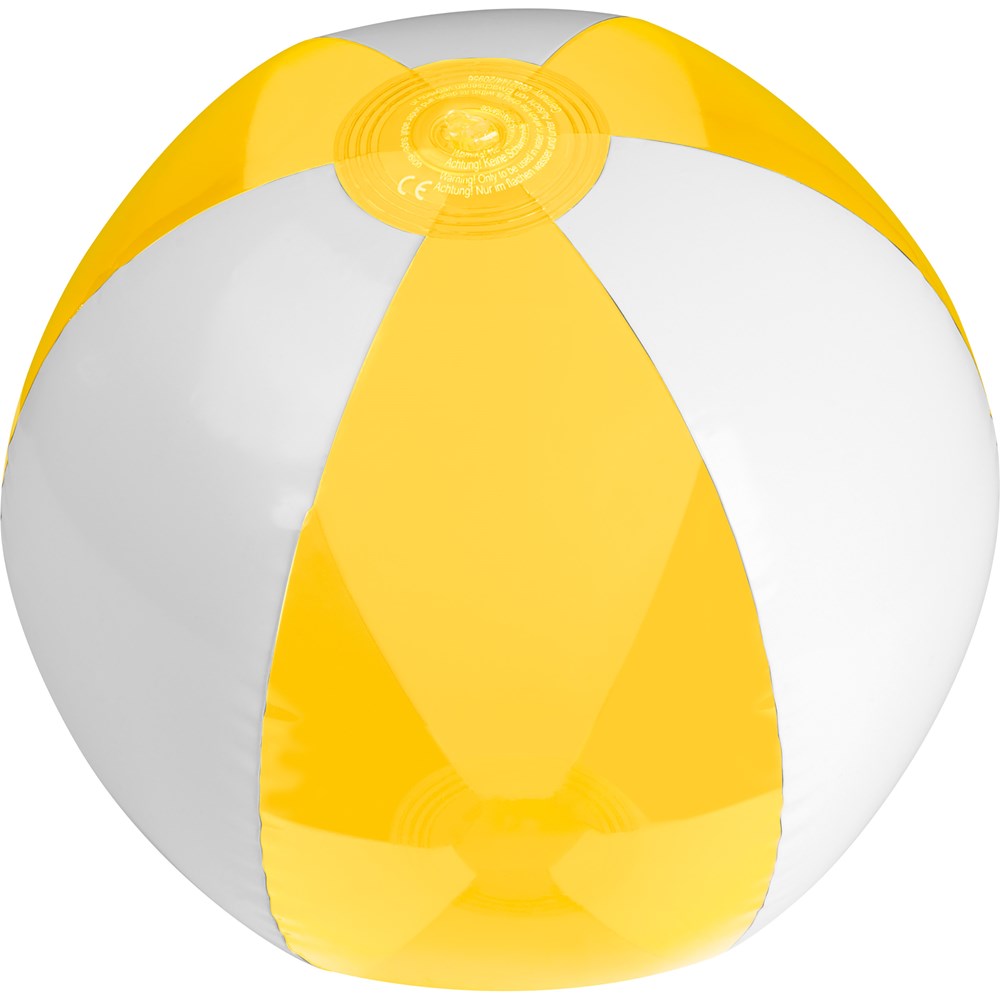 Strandbal bicolor - met logo of onbedrukt bestellen - geel